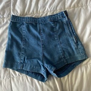 h&m denim high-waisted shorts